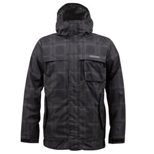 Burton DryRide Snowboard Ski Hooded chittagong Jacket grey black size small